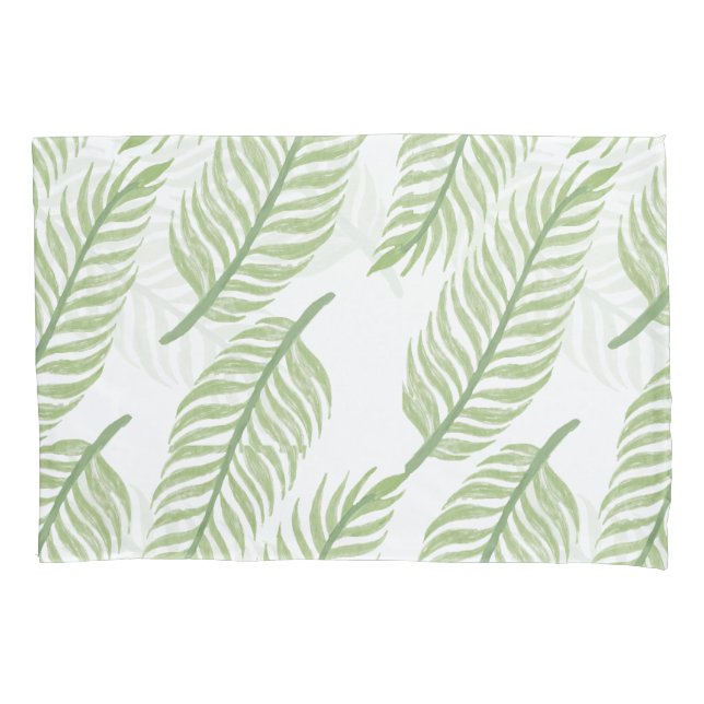 Tropical Palm Leaf Seamless Pattern Pillow Case (Front)