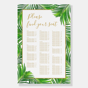 Tropical Palm Leaf Seating Chart  Foam Board