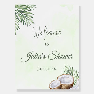 Tropical Palm Leaf Shower Welcome Sign – Coconuts