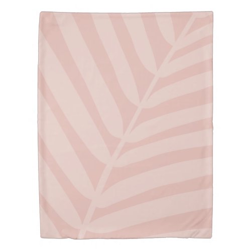 Tropical Palm Leaf Soft Beige and Blush Duvet Cove