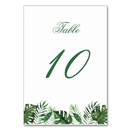 Tropical Palm Leaf Table Numbers