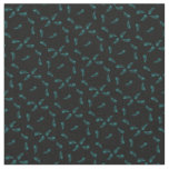 Tropical Palm Leaf Teal Black Jungle Pattern Fabric