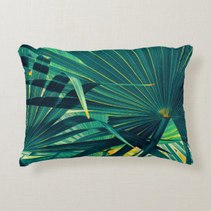 Tropical palm leaf texture background, Striped of Accent Pillow
