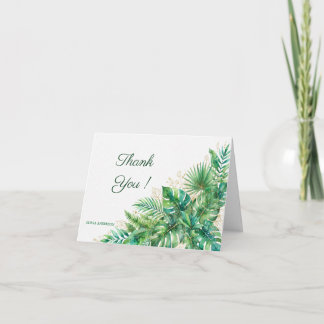 Tropical Palm Leaf Thank You Card