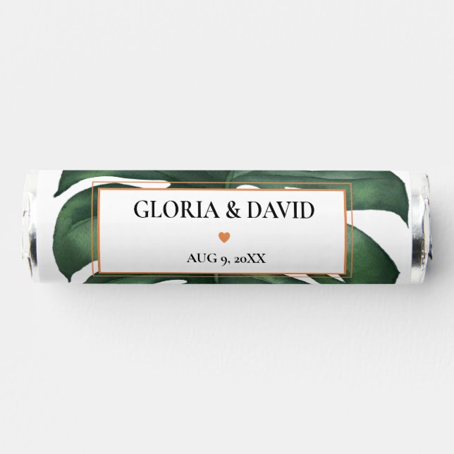 Tropical Palm Leaf  Wedding  Breath Savers® Mints (Front)