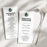 Tropical Palm Leaf Wedding Flat program<br><div class="desc">The Tropical Palm Leaf Wedding Flat Program (4"x 9" size) is a refreshing and stylish way to keep your guests informed throughout your wedding day. Featuring lush tropical palm leaf as the central design element, this 4"x 9" program combines modern elegance with a touch of island-inspired charm. The greenery adds...</div>