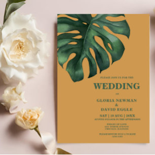 Tropical Palm Leaf  Wedding Invitation