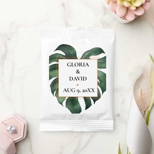 Tropical Palm Leaf  Wedding  Margarita Drink Mix (Wedding)