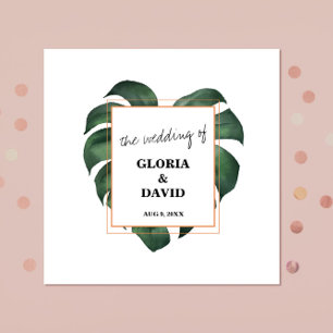 Tropical Palm Leaf Wedding Napkins