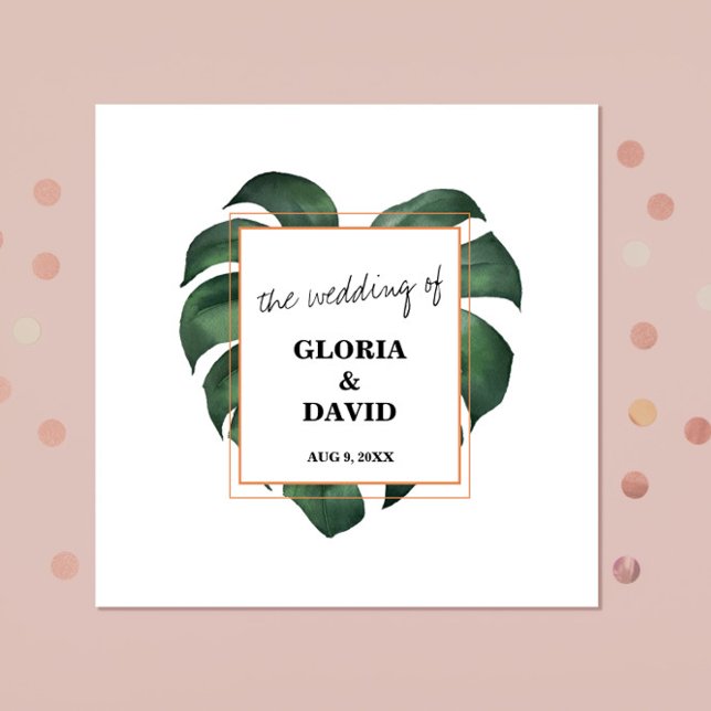 Tropical Palm Leaf  Wedding  Napkins (Creator Uploaded)