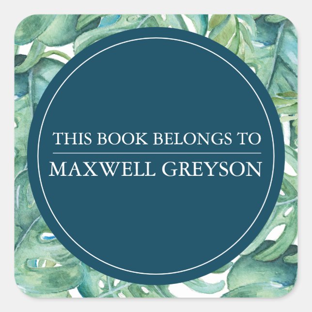 Tropical Palm Leave Back To School Bookplate (Front)