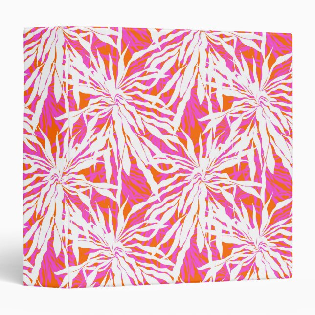 Tropical Palm Leaves 3 Ring Binder (Front/Spine)