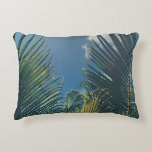 TROPICAL PALM LEAVES ACCENT PILLOW