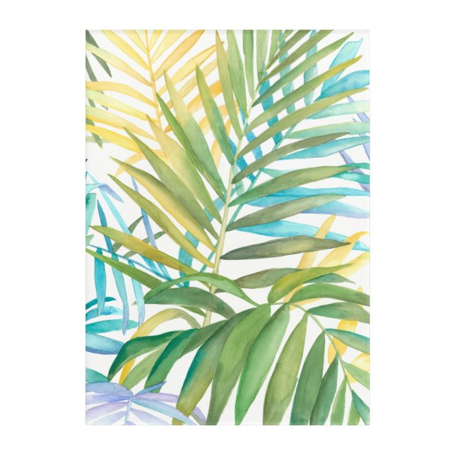 Tropical Palm Leaves Acrylic Print (Front)