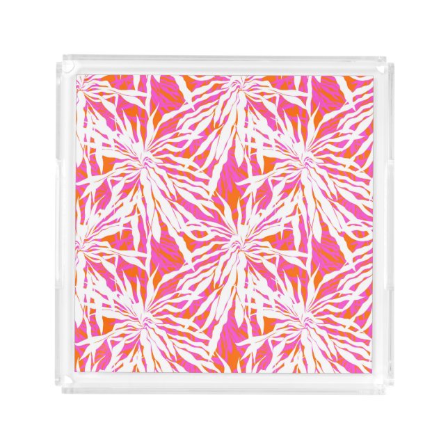 Tropical Palm Leaves Acrylic Tray (Front)