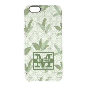 Tropical Palm Leaves Add Your Name Clear iPhone 6/6S Case