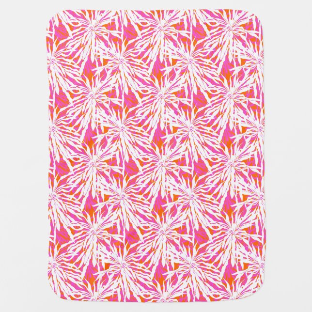 Tropical Palm Leaves Baby Blanket (Front)