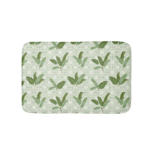 Tropical Palm Leaves Bathroom Mat