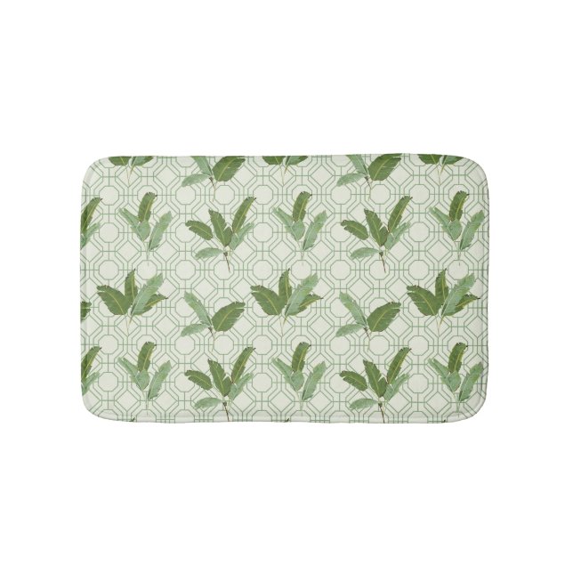 Tropical Palm Leaves Bathroom Mat (Front)