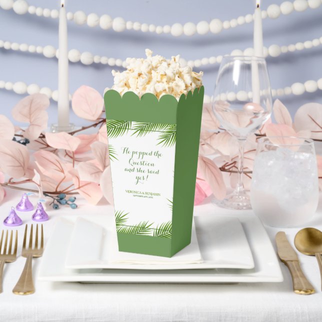 Tropical Palm Leaves Beach Wedding Favor Boxes (Wedding)