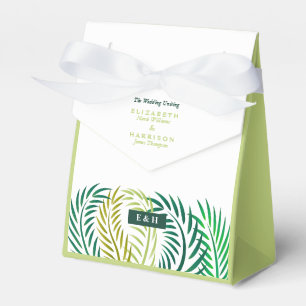 Tropical Palm Leaves, Beach Wedding Favor Boxes
