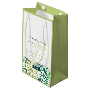 Tropical Palm Leaves, Beach Wedding Small Gift Bag