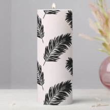 Tropical Palm Leaves Black White
