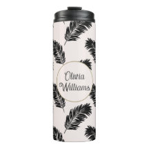 Tropical Palm Leaves Black White