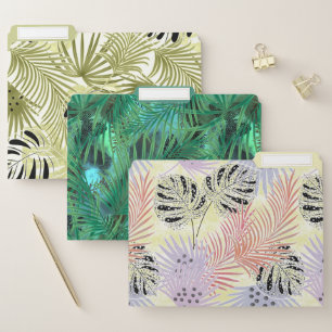Tropical, palm leaves, Botanical File Folder