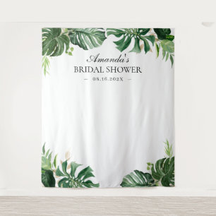 Tropical Palm Leaves Bridal Shower Backdrop