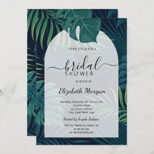 Tropical Palm Leaves Bridal Shower Invitation