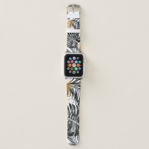 Tropical Palm Leaves Chic Floral Apple Watch Band