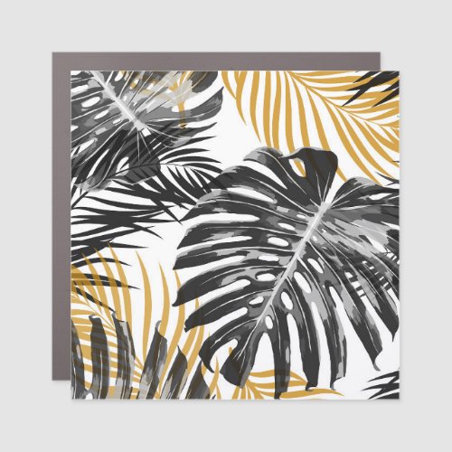 Tropical Palm Leaves Chic Floral Car Magnet