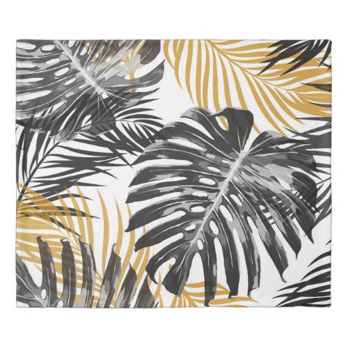 Tropical Palm Leaves Chic Floral Duvet Cover