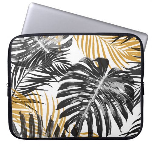 Tropical Palm Leaves Chic Floral Laptop Sleeve