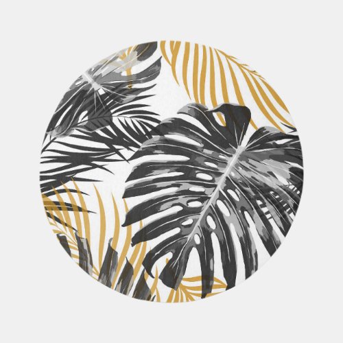 Tropical Palm Leaves Chic Floral Rug