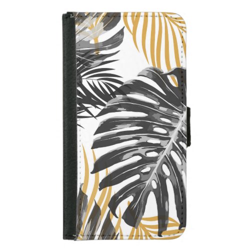 Tropical Palm Leaves Chic Floral Samsung Galaxy S5 Wallet Case
