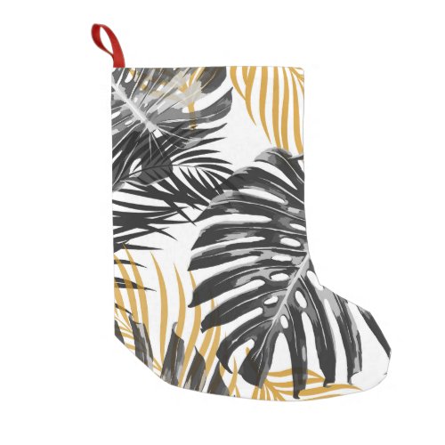 Tropical Palm Leaves Chic Floral Small Christmas Stocking