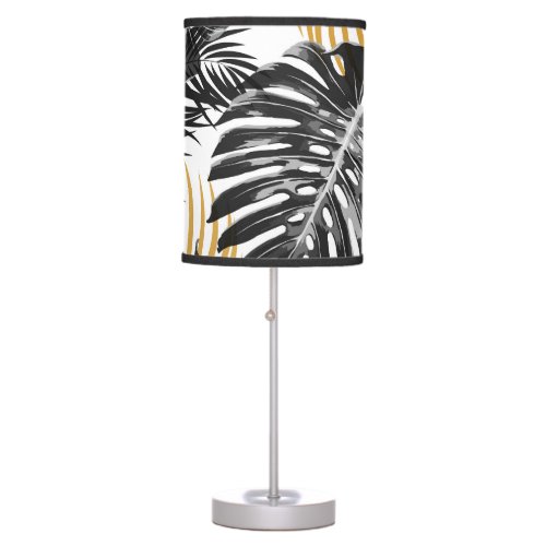 Tropical Palm Leaves Chic Floral Table Lamp