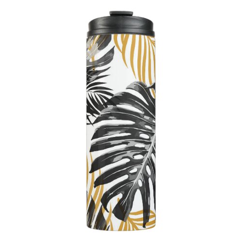 Tropical Palm Leaves Chic Floral Thermal Tumbler