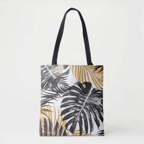 Tropical Palm Leaves Chic Floral Tote Bag