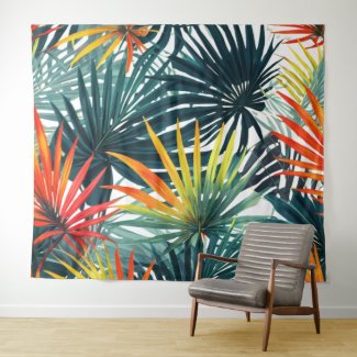 Tropical Palm Leaves Colorful Leaf Print Nature