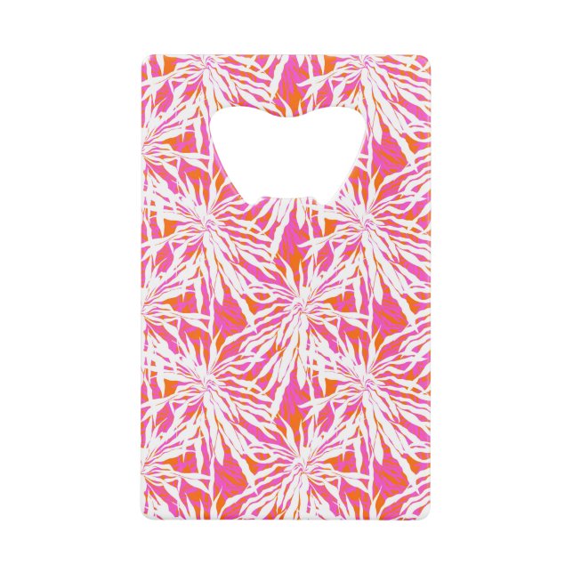 Tropical Palm Leaves Credit Card Bottle Opener (Front)
