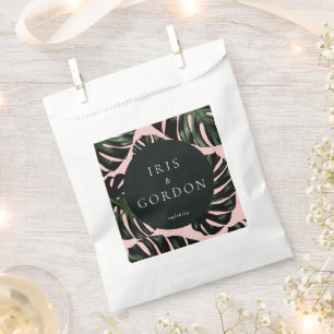Tropical Palm Leaves Custom Wedding Favor Bag