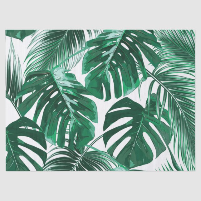 Tropical Palm Leaves Decoupage Tissue Tissue Paper (Front)