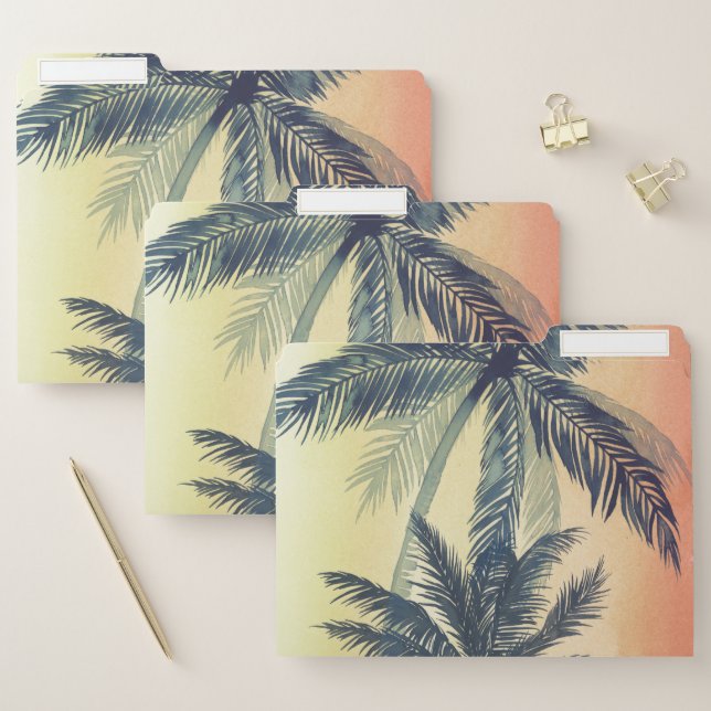 Tropical Palm Leaves File Folder (Set)