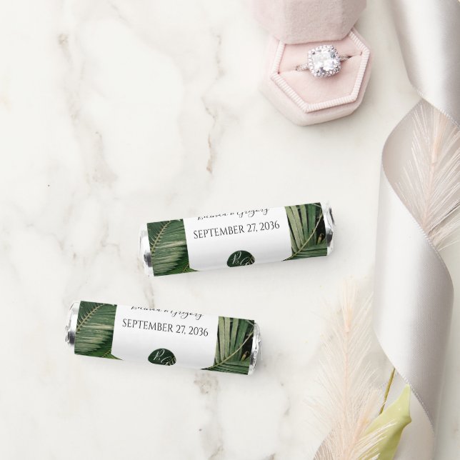 Tropical Palm Leaves Greenery Wedding Breath Savers® Mints (Wedding)