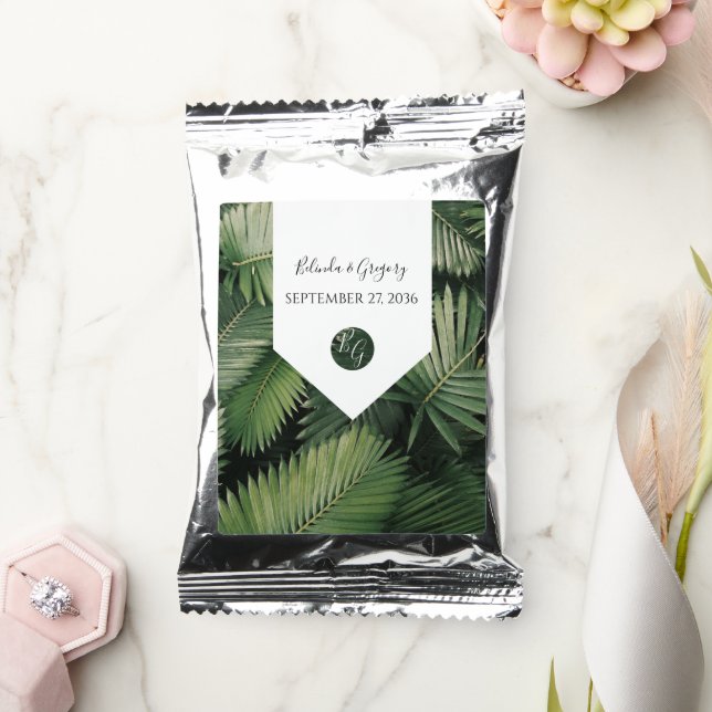 Tropical Palm Leaves Greenery Wedding Coffee Drink Mix (Wedding)