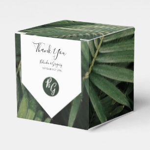 Tropical Palm Leaves Greenery Wedding Favor Boxes