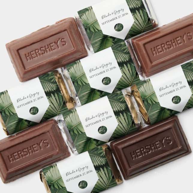 Tropical Palm Leaves Greenery Wedding Hershey's Miniatures (Assorted)